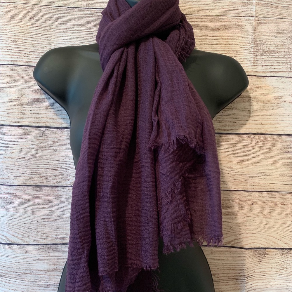 Hemp + Cotton Blend multi use Purple Scarf